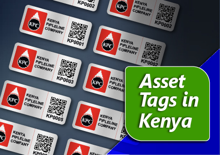 QR Code Asset Tags printing in Kenya. Aluminium Asset Tagging with QR Code Asset Tag Labels