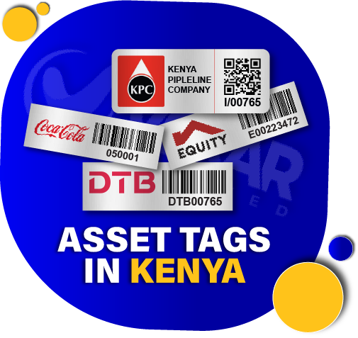 anodized aluminium asset tags in Kenya. Acetone activated-adhesive asset tags labels printing