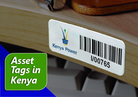 Flexible Polyester Asset Tags with curved edges in Kenya. Asset Tagging Solutions in Nairobi, Africa
